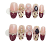 2 Glam Cherry Crystal – Uñas Press On Artesanales