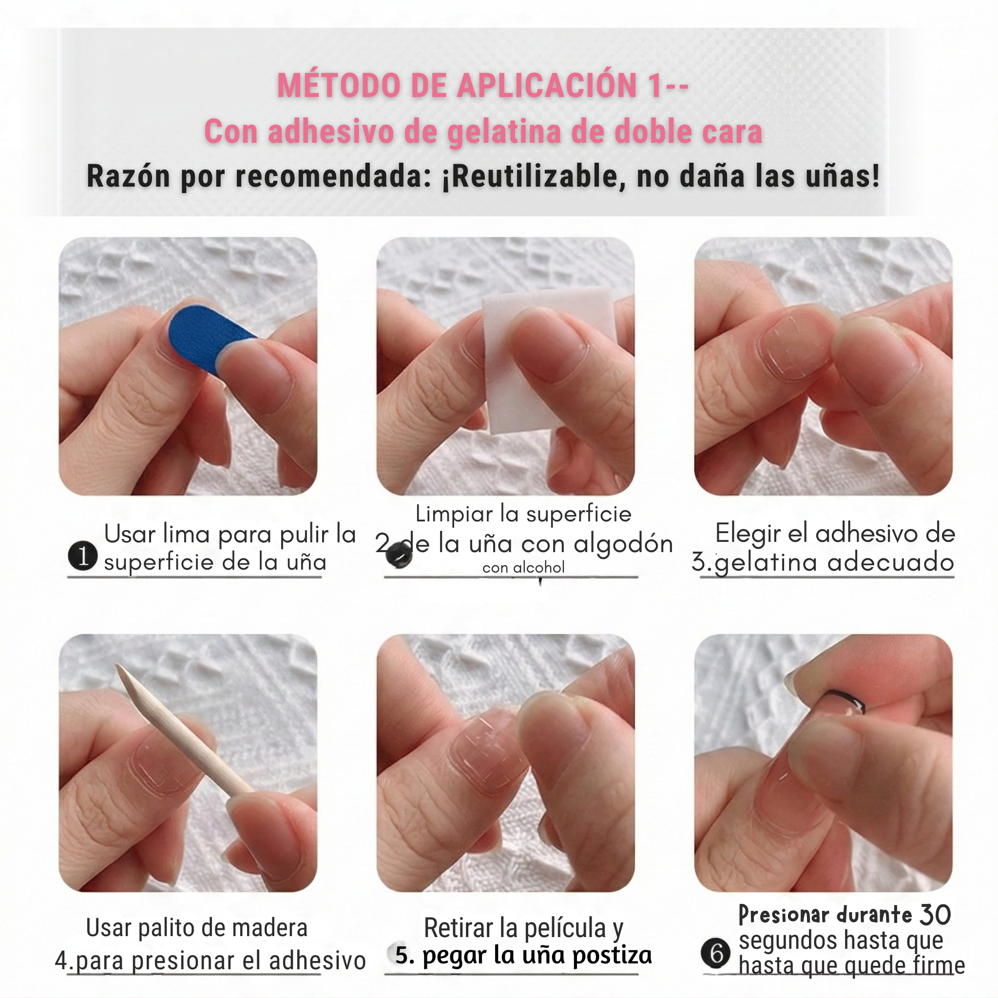 Aplicación con adhesivo de gelatina